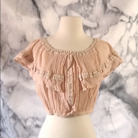 ✨HP✨ Jen’s Pirate Booty Flame Lily Crop Gauze Top - Picture 3 of 12